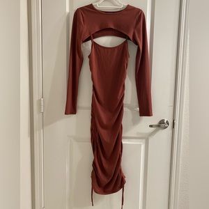 * New Forever 21- Spaghetti strap, ribbed dress with cropped long sleeve top.